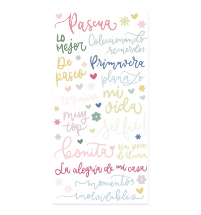 Pegatinas palabras puffy
