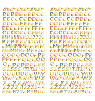 Alfabeto chipboard con foil