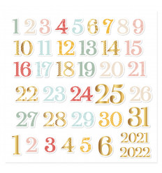 Números de chipboard Diciembre de Mintopía