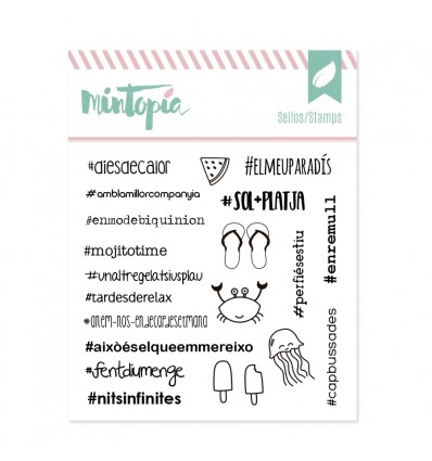 Sello Hashtags veraniegos catalán