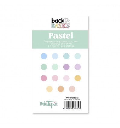 Pad papeles 15 x 7,5 cm Pastel Black To Basics