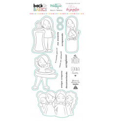 Sello y troquel coordinado Scraplover Back to Basics