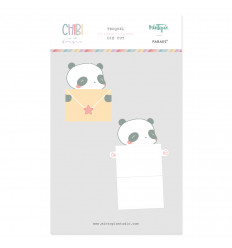 Troquel Tarjeta panda Chibi en el Bosque