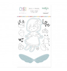 Sello + troquel Chibi en el Bosque Hada 4