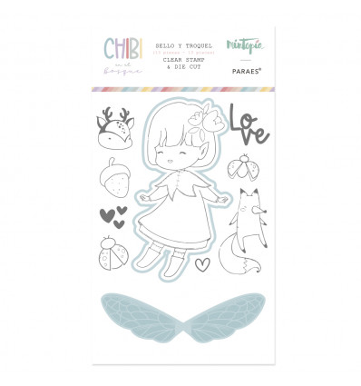 Sello + troquel Chibi en el Bosque Hada 4