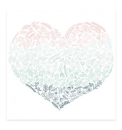 Acetato 12"x12" Corazón de flores Bonita
