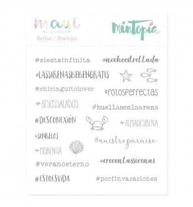 Sello Hashtags de sirena (3 unidades)